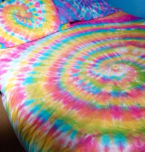 SALE Tie Dye Bedding 3pc Twin Size Tie Dye Sheet Set