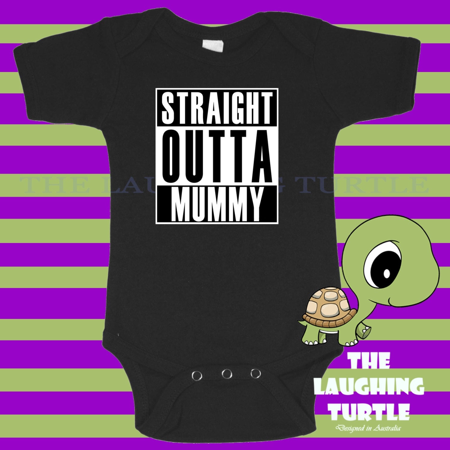 Baby Onesie. Romper. Funny. Baby Shower. Straight Outta Mummy.