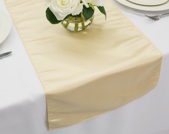 Champagne Table Runner L'amour Satin | Wedding Table Runners