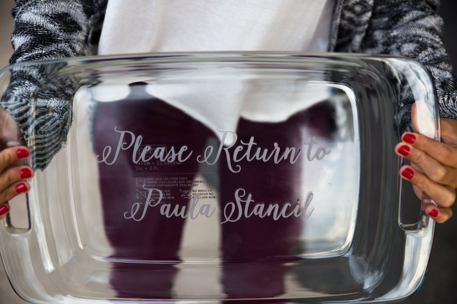 Personalized baking dish Christmas gift Engraved casserole