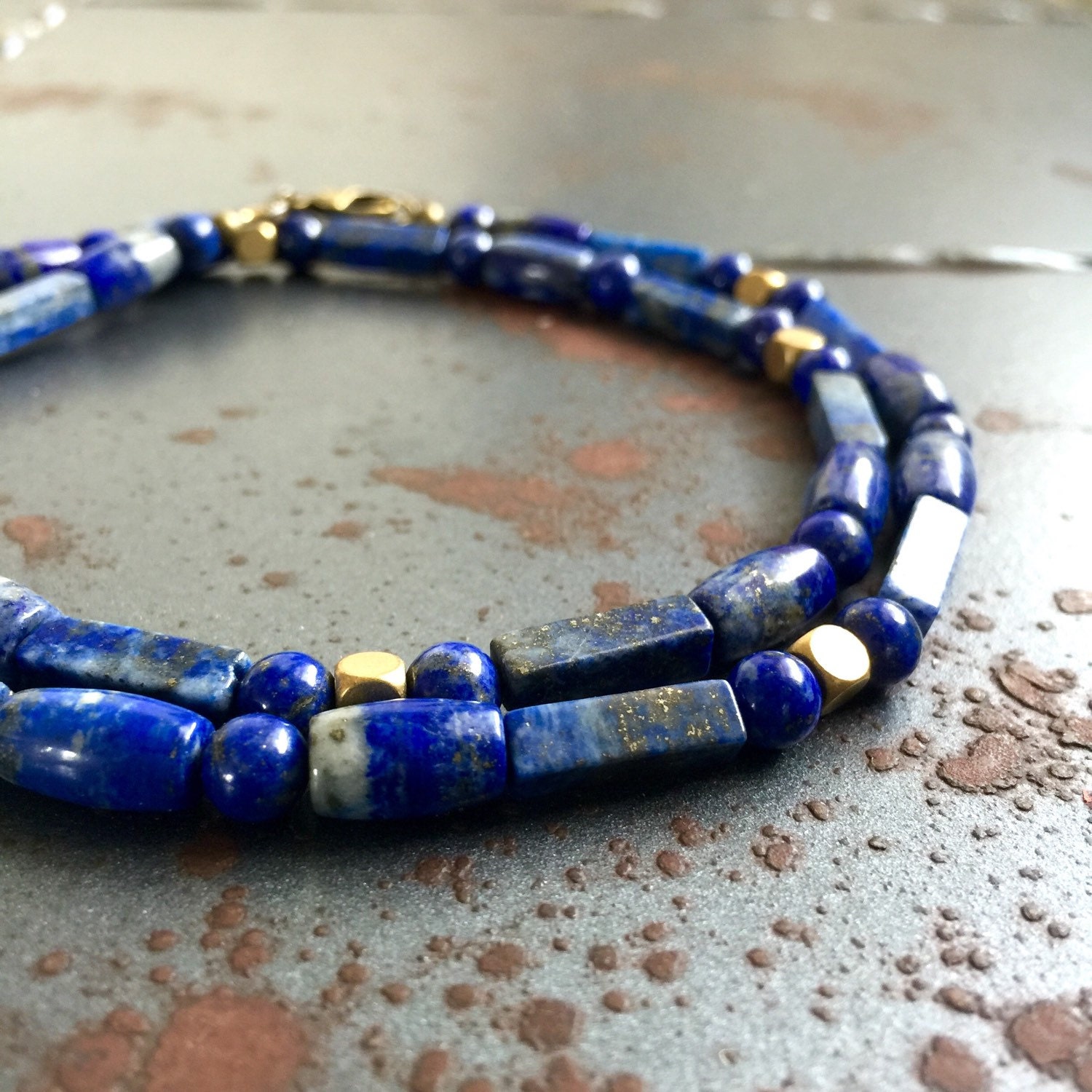 FREE SHIPPING Lapis lazuli necklace Men's necklace