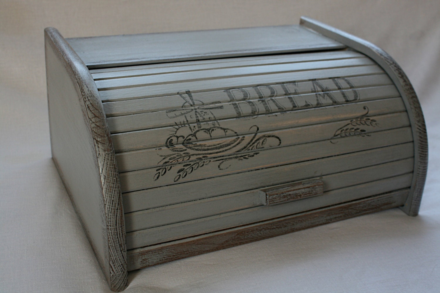 Grey BREAD BOX Grey Bread bin Vintage bread box BREAD Bin