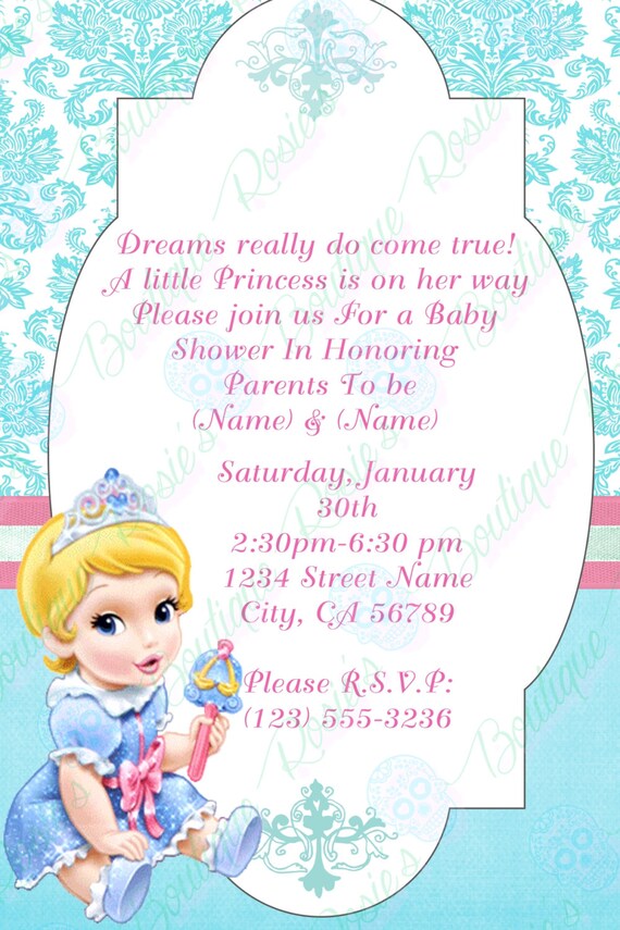 Items similar to cinderella baby shower invitations on Etsy