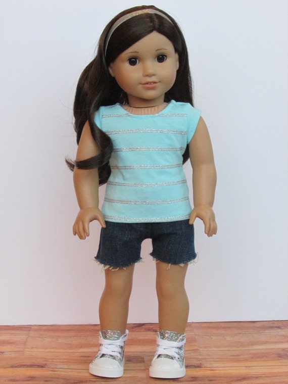 Striped Mint T-Shirt - 18 Inch Doll Clothes // Clothing