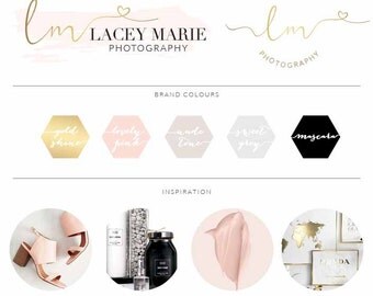 Gold Heart Watercolor Logo, Custom Logo Design, Photography Watermark stamp Logo, Branding Board, Boutique Business Logo, 07