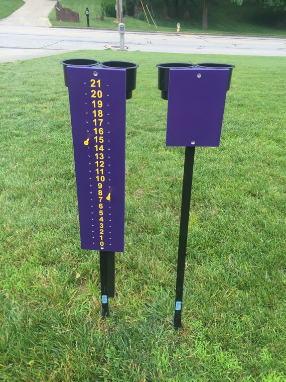 Cornhole scoreboard with beverage by WilzCreations on Etsy