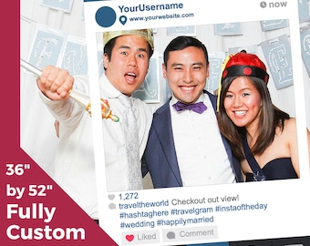 Customizable Instagram Like Photobooth Frame for Wedding, Birthdays, Parties, & More - Delivered in 48 hours (Digital Download)