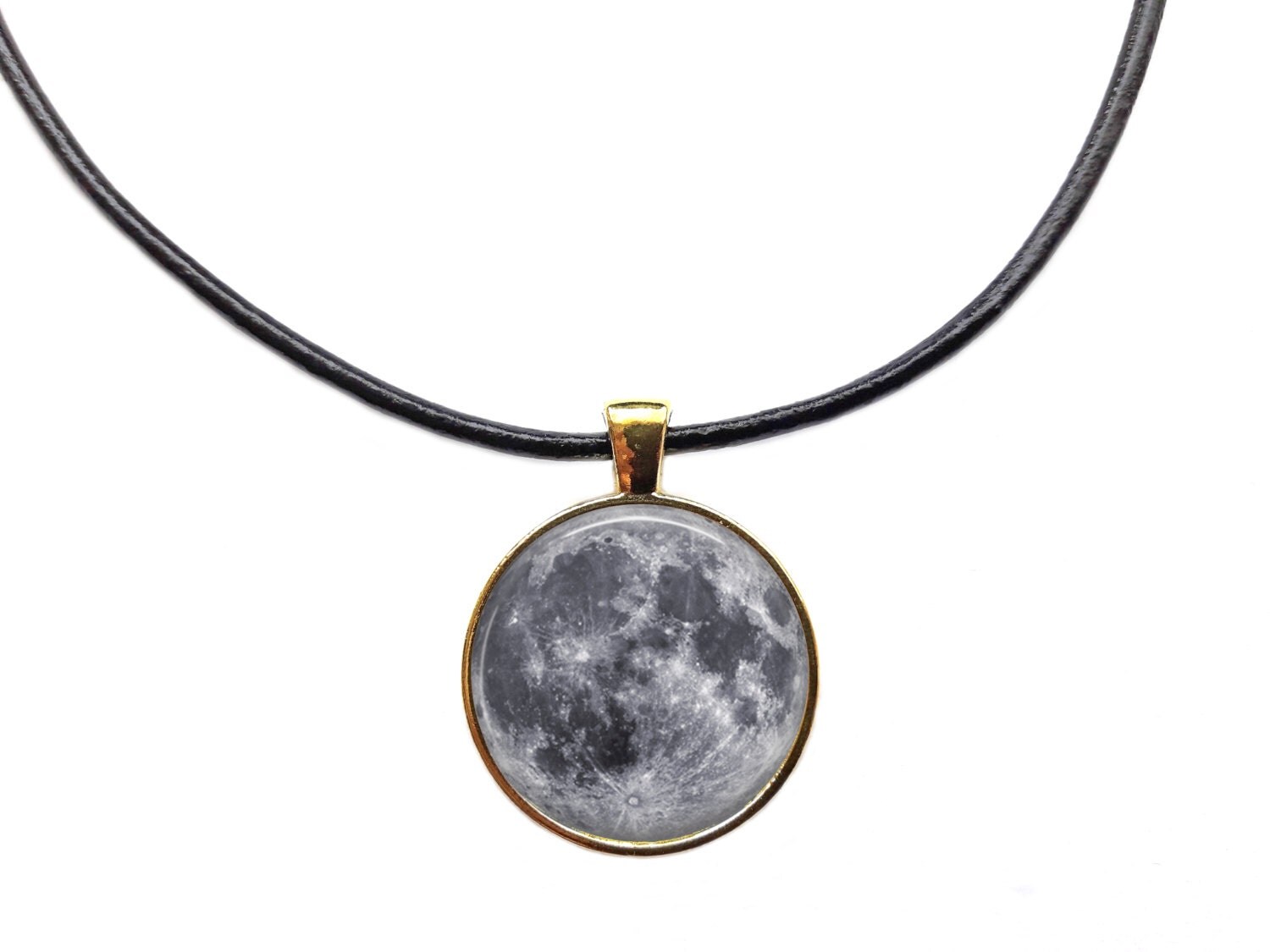 Space jewelry Astronomy necklace Moon pendant