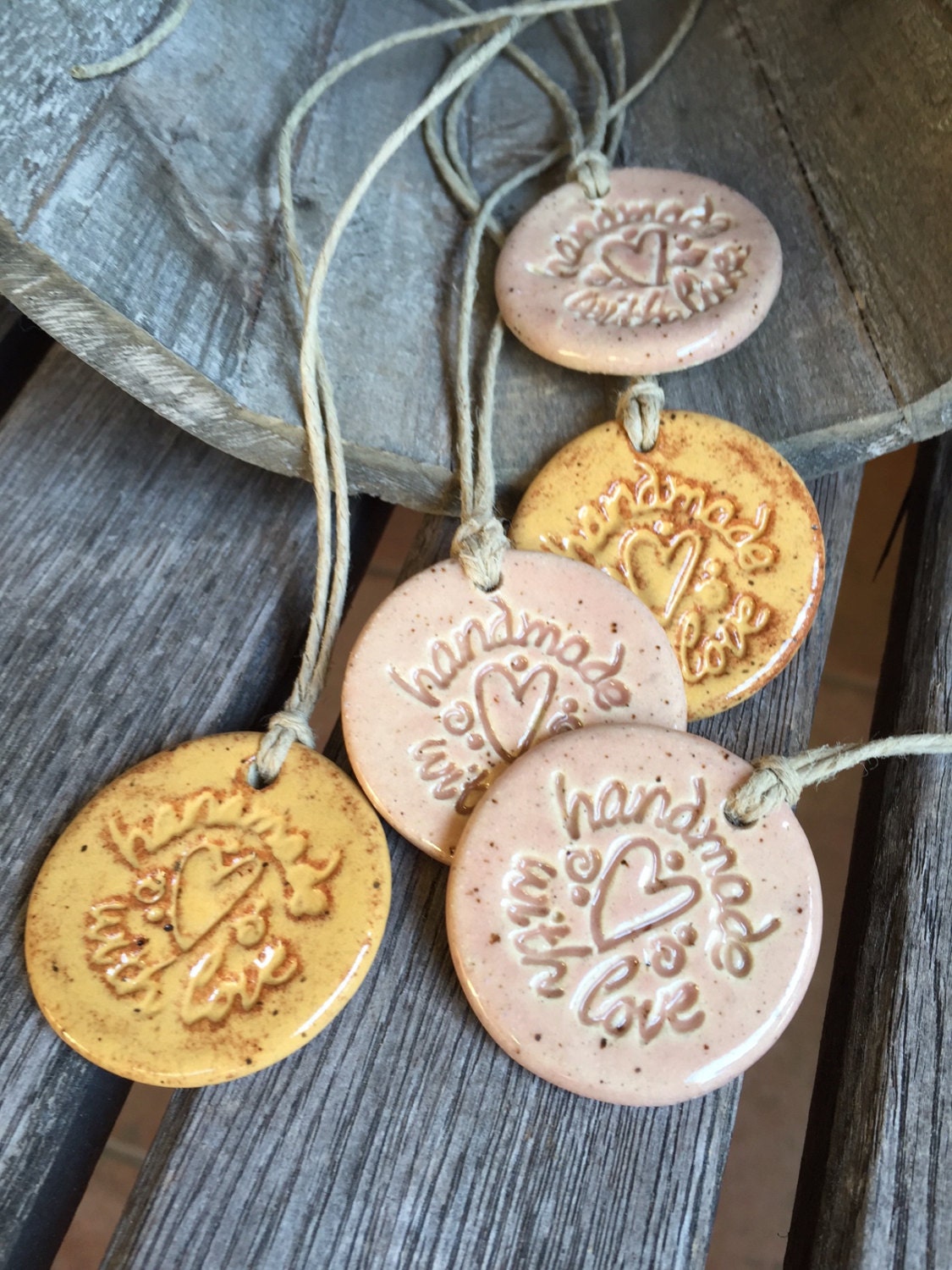 Ceramic Gift Tags Handmade with Love tags