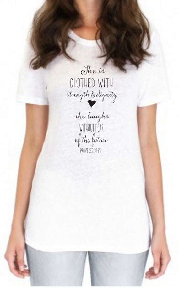Women's Graphic Tee / Bible Verse TShirt / She by TheSpiroSpero