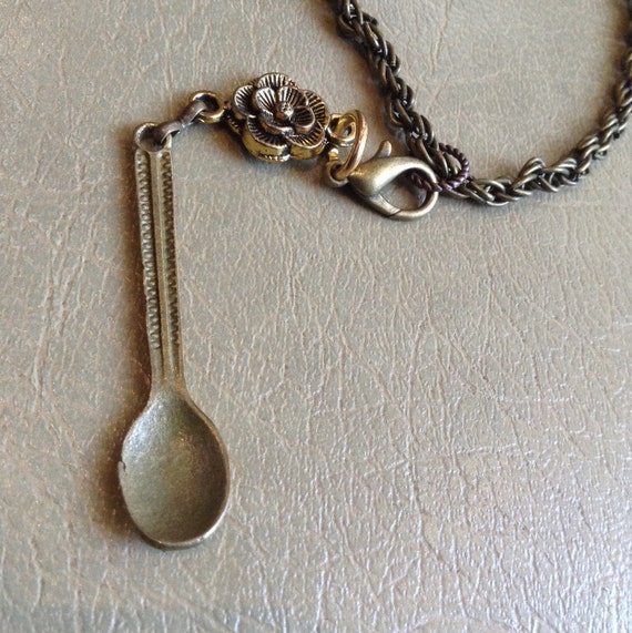 Spoon Charm Necklace Snuff Spoon Pendant by YouFactorDesign