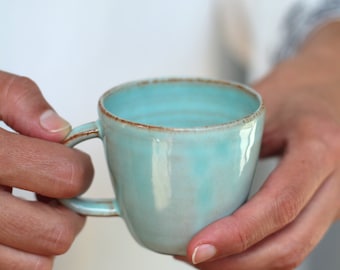 espresso mug, turquoise mug, ceramic mug, handmade coffee mug, coffee lovers gift, ceramic espresso cup ,italy espresso cup, espresso cup