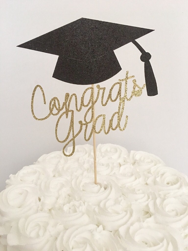 Graduation Cake Topper Congrats Grad Graduation Cap Cake