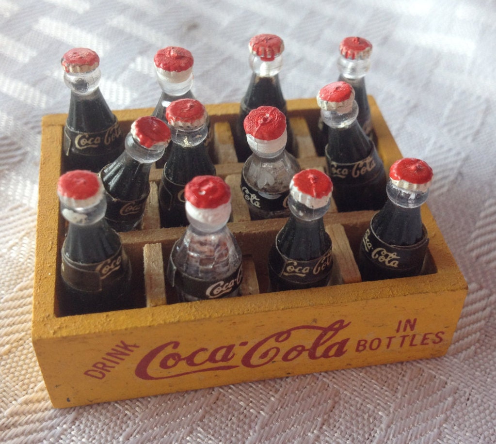 Vintage Wonderful Dollhouse Miniature Coca Cola Bottles with