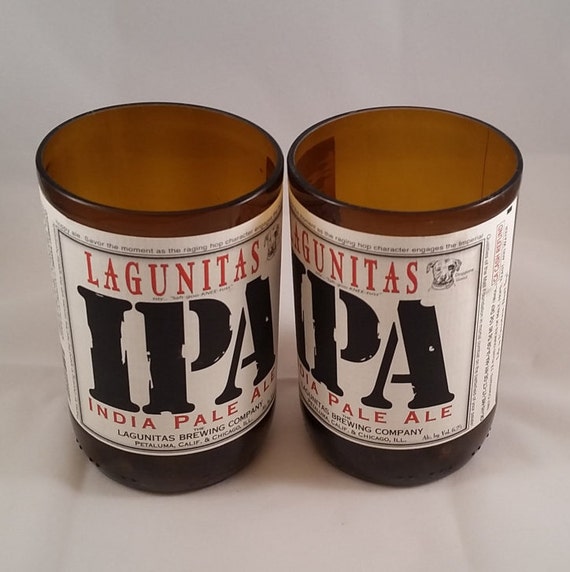Lagunitas Brewing IPA Beer Bottle Drinking Glass Set of 2