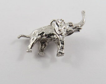 Elephant Sterling Silver Charm or Pendant.