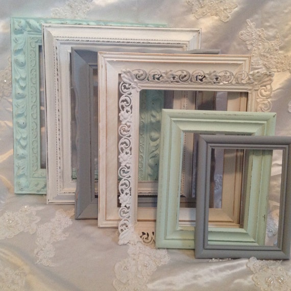 Shabby Chic Picture Frame Set Ornate Mix Custom Colors And