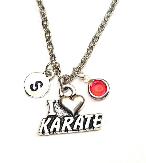 I Love Karate Necklace I Love Karate Charm I Love Karate