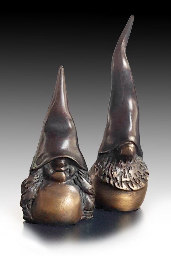 metal gnome sculpture