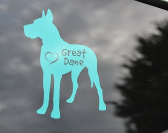 Great Dane Decal - Dog Car Decal - Dog Rescue - Dog Lover Gift - Dog Breed Decal