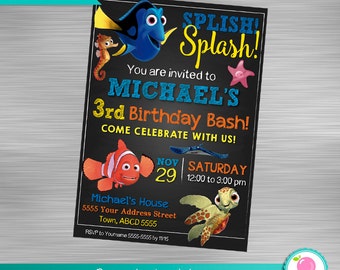 Finding Nemo Invitation DIY, Finding Nemo Printables, Finding Nemo Birthday DIY