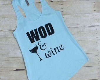 Women's Workout Tank Top | Crossfit Tank | WOD & Wine | Womens Gym Tank Top
