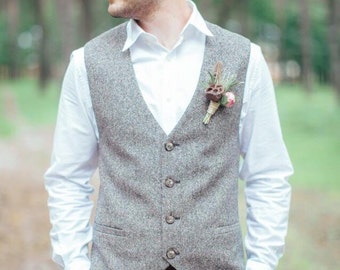 Vest men, mens waistcoat, wedding vest, tweed waistcoat, mens vest, brown vest, wool vest, tweed vest, herringbone vest, mens tweed vest.