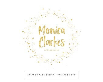 Premade Logo - Logo Design - Photography Logo - Business Logo - Gold Logo - Glitter Logo - Watercolor Logo - Circle Logo - Branding Kit