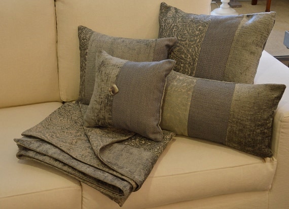 Decorative Sage Green Pillow Sage Green Stripes Velvet