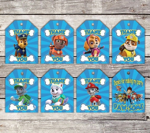 Paw Patrol Paw Patrol Favor Tags Paw Patrol By Sarahfinndesign