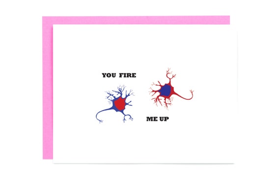 Funny Geek Card Neuron Card Nerdy Love Card Funny