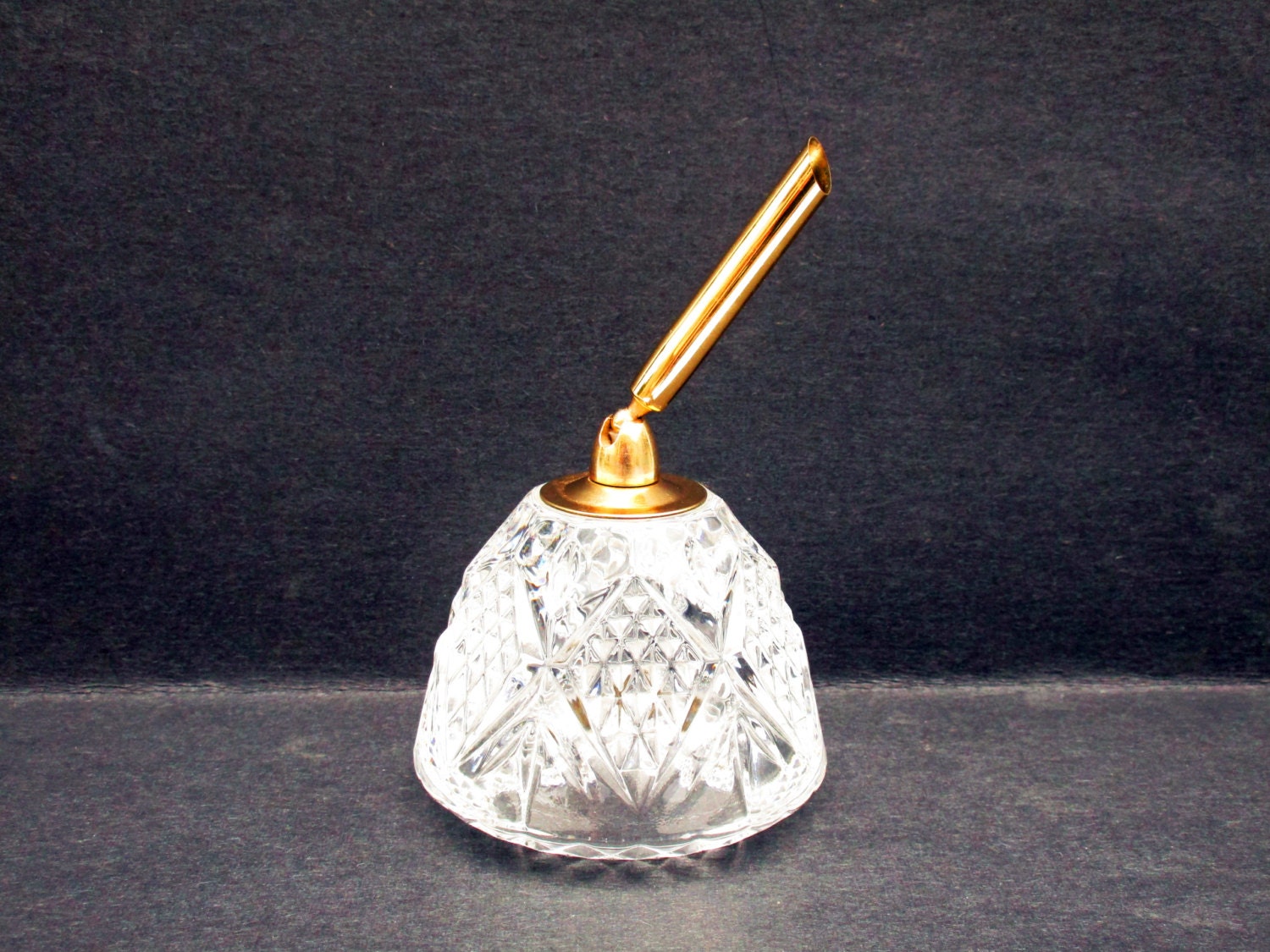 Vintage Crystal Pen Holder Desk Accessory
