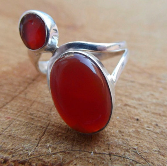 925 sterling silver ring red carnelian silver ring stone