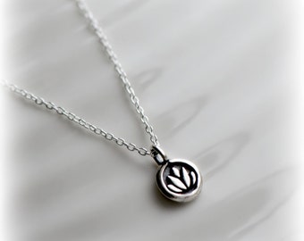 Tiny Lotus Necklace, Flower Jewelry, Sterling Silver Yoga Necklace, Gift for Her, Everyday Flower Necklace, Charm Necklace by Blissaria