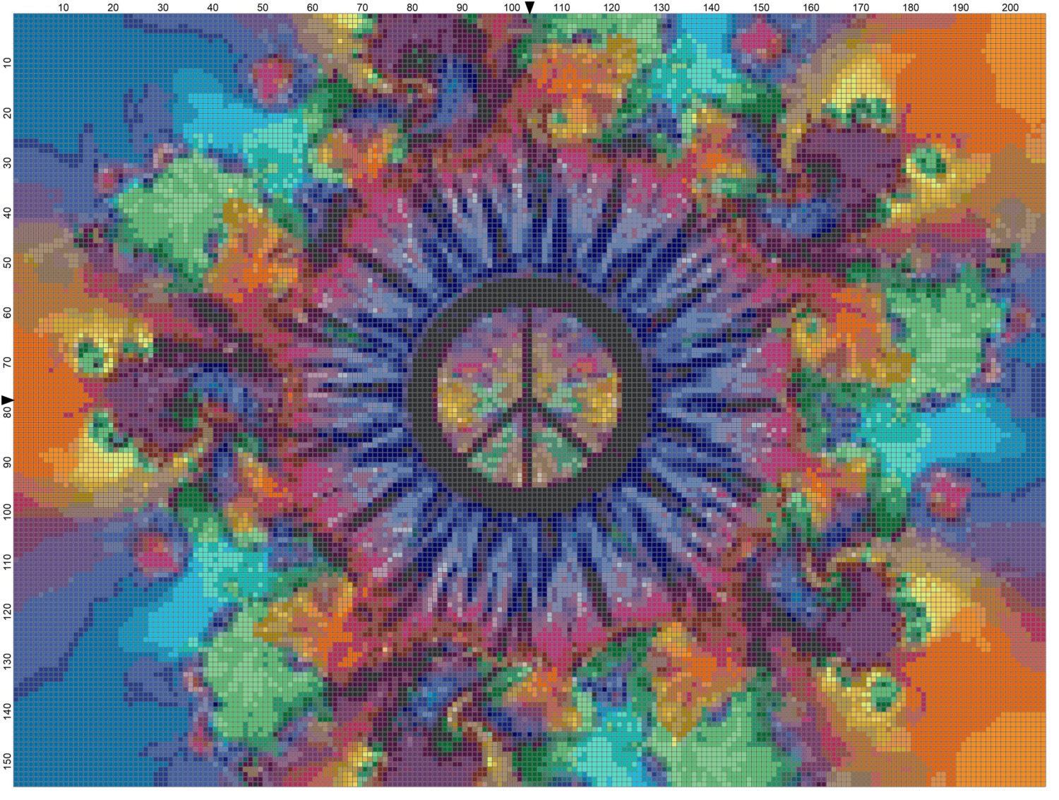 Download Peace Mandala Cross Stitch Printable Needlework Pattern DIY