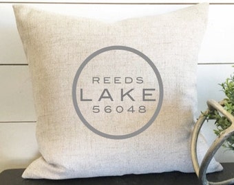 My Lakes Pillow- 18 x 18, home decor, cushion, throw pillow, gift, present, custom home, custom house, boating, lake home, nursery decor