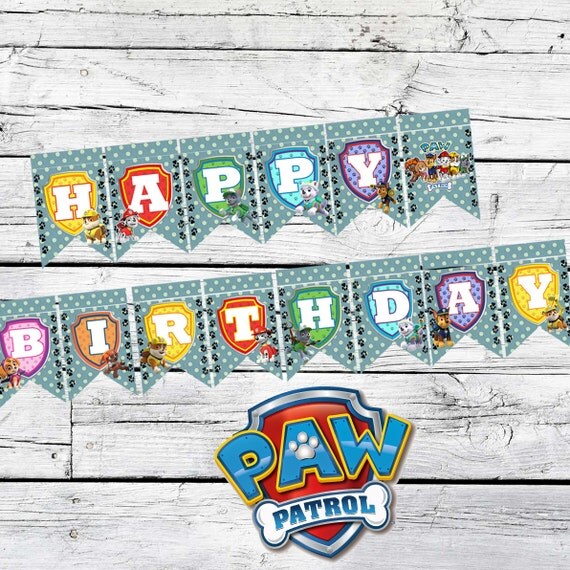 Paw Patrol Birthday BannerPaw Patrol Banner-Paw by MontageDigiArt