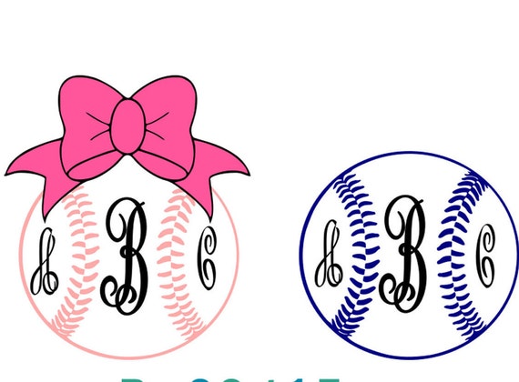 Download Softball SVG baseball Monogram Softball Decor Bow SVG