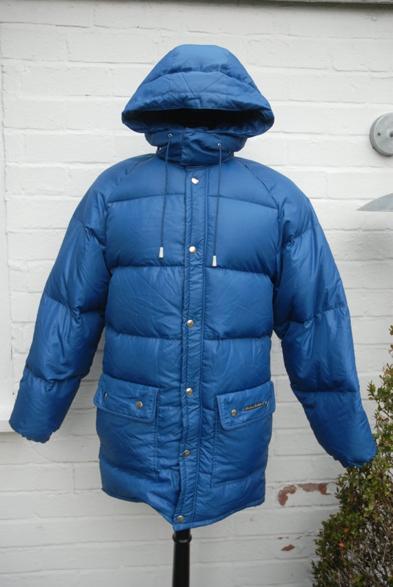 Vintage 90's Scottish Macbean Blue Nylon Down Filled Puffer Padded Winter Jacket Coat 38"/40"