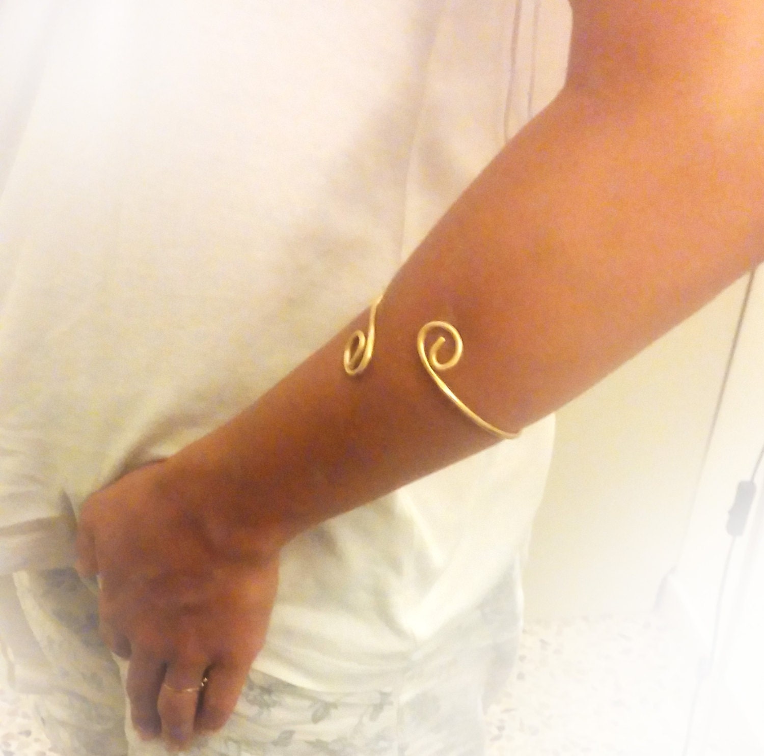 Ancient Greek Style Bracelet Upper Arm Gold Gold Plate