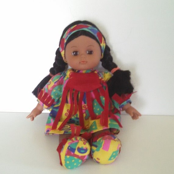 Vintage Native American Doll gi go toys Soft Plush Dolls