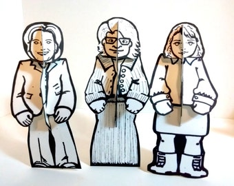 Color and Make Paper Doll Set of Three - Printable Toy