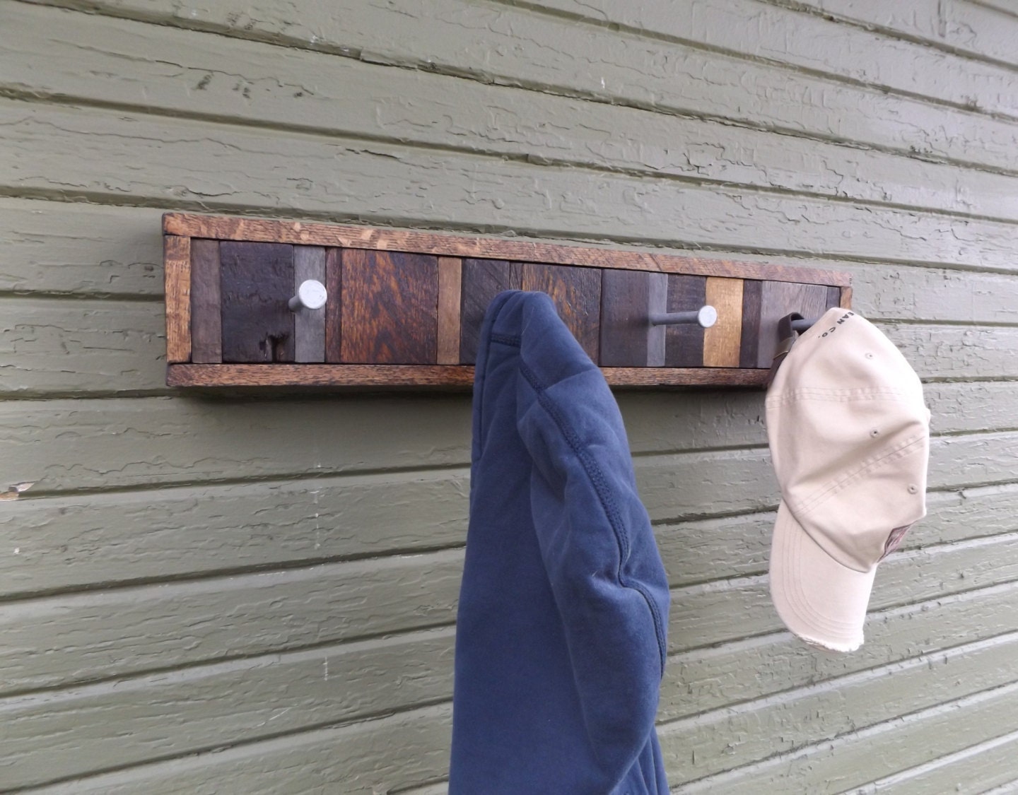 Wood Coat Rack. 4 Peg Coat Rack. Rustic Coat Rack. Hanging