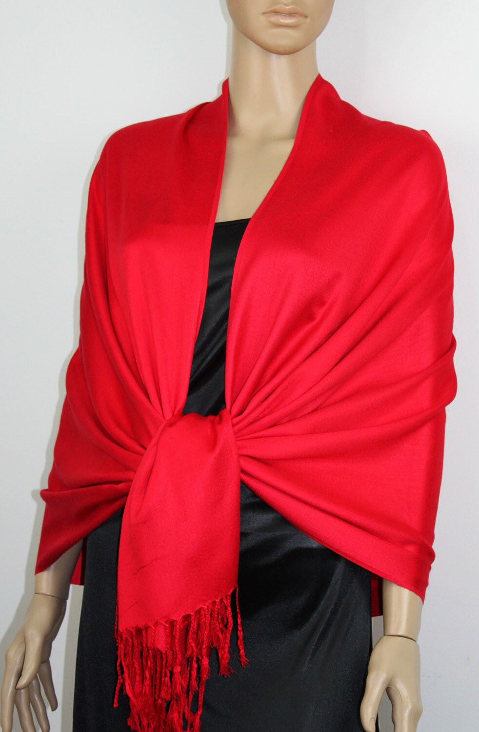 Red pashmina scarf wedding shawl oversized scarf by ScarfinityLLC