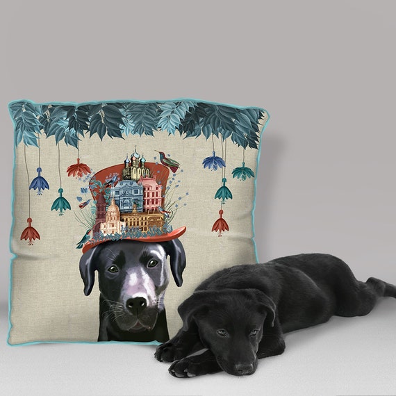 black labrador cushion