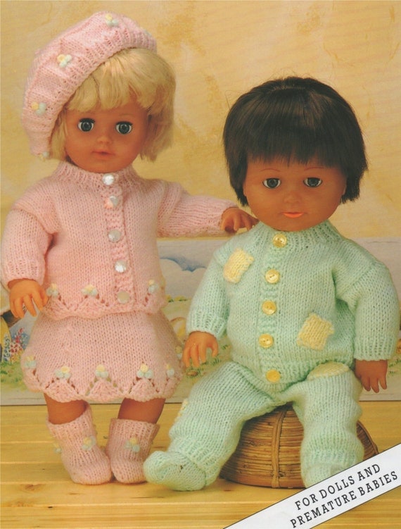 Dolls Clothes PDF Knitting Pattern : 12 16 and 20 inch Baby