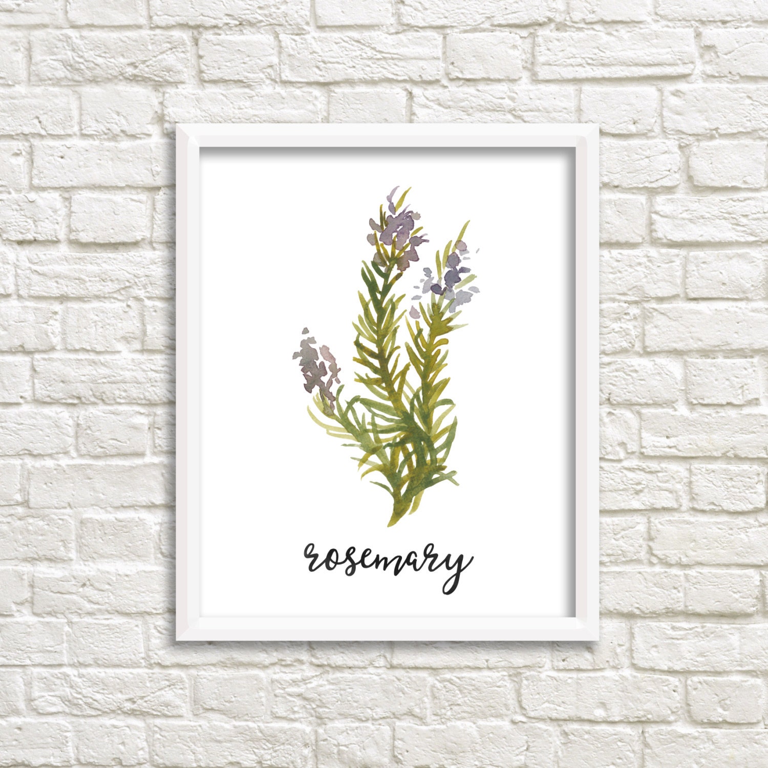 Watercolor Rosemary Herb Printable Wall Art Botanical Herb