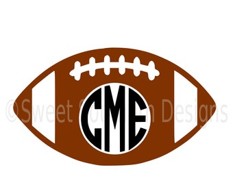 Football monogram SVG instant download design for cricut or silhouette