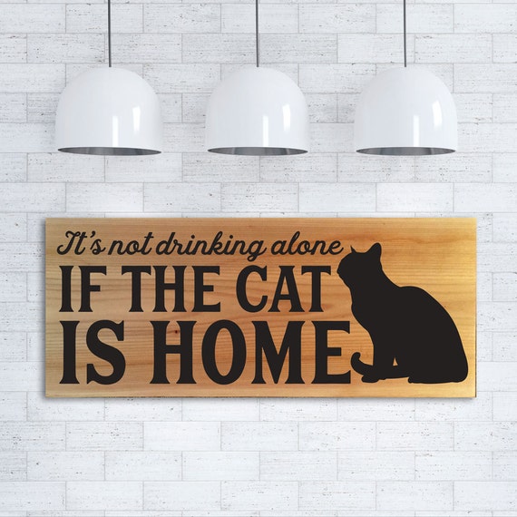 Painted Wooden Cat Sign wooden sign with quote gifts for Cat