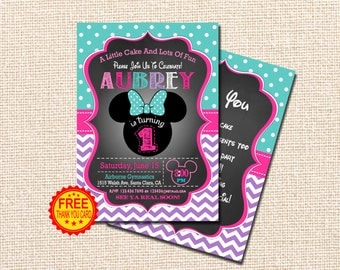 MINNIE MOUSE INVITATION, 1st Birthday Invitation, Minnie Mouse Birthday Invitation, Minnie Mouse Birthday, Minnie Mouse